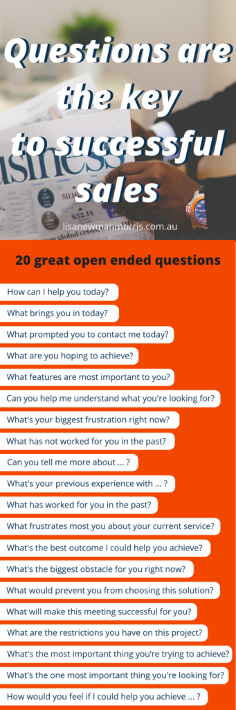 Sales Questions | Questions are the key | key to successful sales | sales process | sales process flowchart | sales process infographic | sales process tips | sales process business | Sales Process & CRM | Sales Process | successful sales tips | successful sales | successful sales people | successful sales women | successful sales quotes | Successful Sales Success |